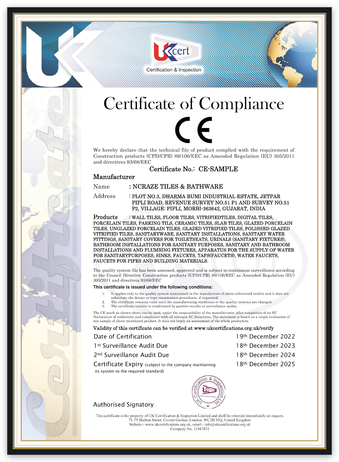 01 CE Certificate of Ncraze