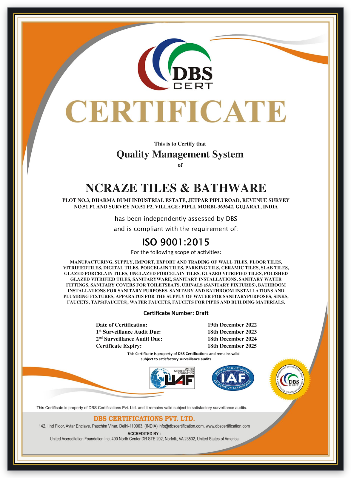 02 ISO Certificate Ncraze tiles